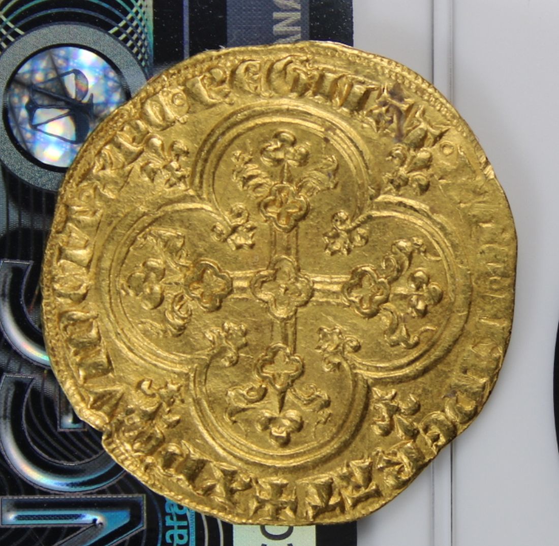 Help-On-This-4.15-Gram-Struck-Gold-Piece-Id:-14th-Century-French-Agnel-D'or