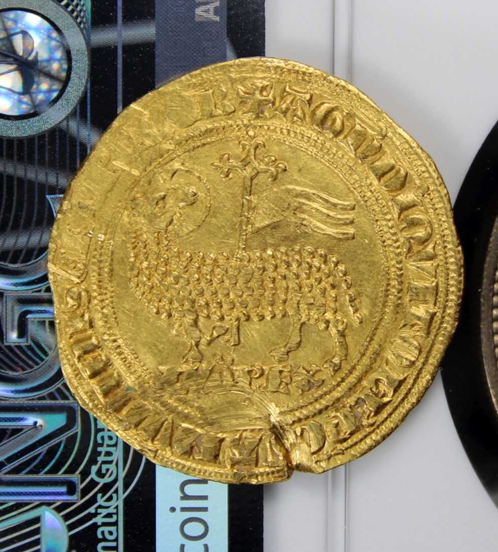 Help-On-This-4.15-Gram-Struck-Gold-Piece-Id:-14th-Century-French-Agnel-D'or