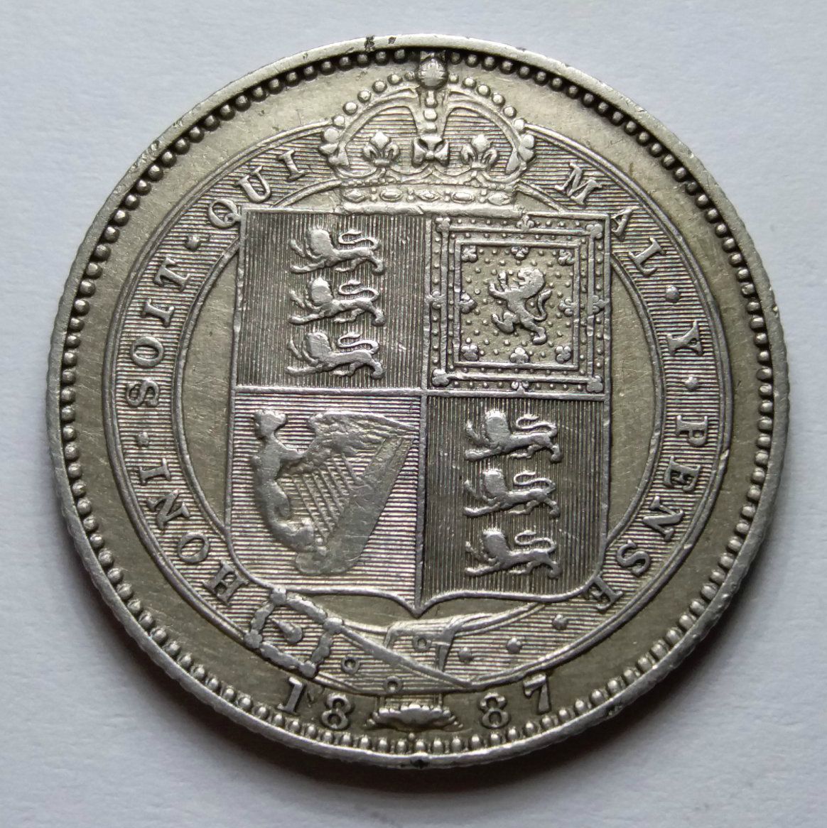 United-Kingdom-One-Shilling-1887,-Please-Grade