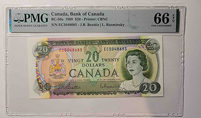 Poll-1---1969-$20-S/N-Ec:-Comparing-TPG-Grading-With-Recent-Examples