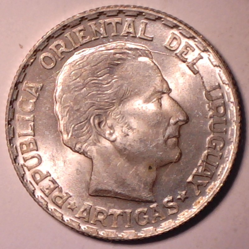 1943-Uruguay-50-Centesimos-Pre-Cud/Spiked-Head