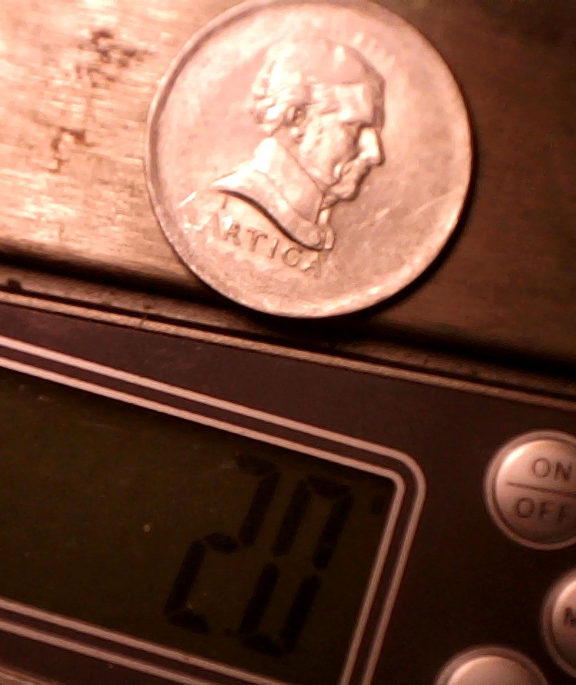 1965-Uruguay-50-Centesimos-Struck-Through-Grease-?