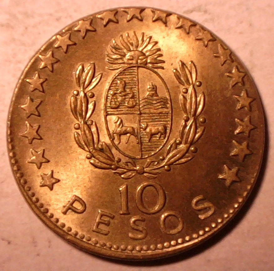 1965-Uruguay-10-Pesos-Struck-On-Wrong-Planchet