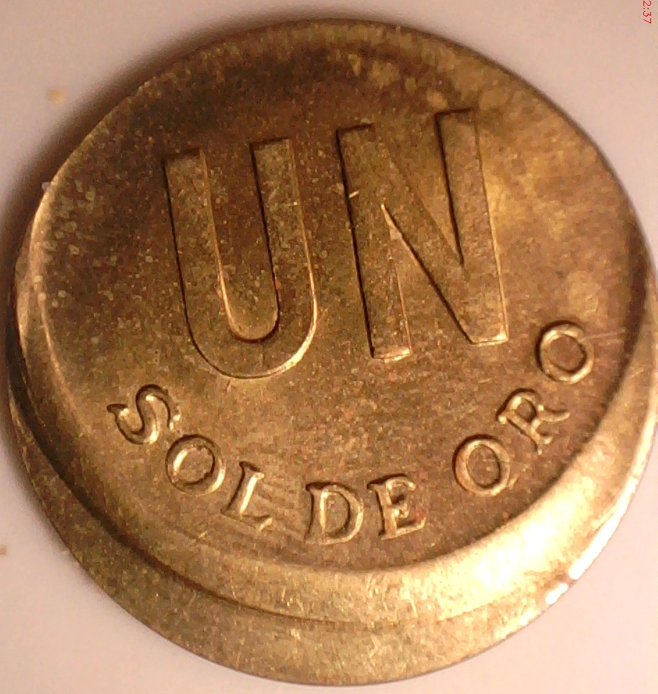 1975-Peru-1-Sol-De-Oro-Off-Center
