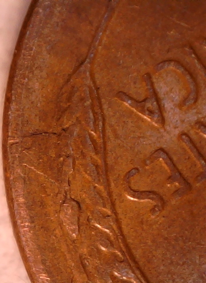 1955-S-Lincoln-Cent-Lamination-?