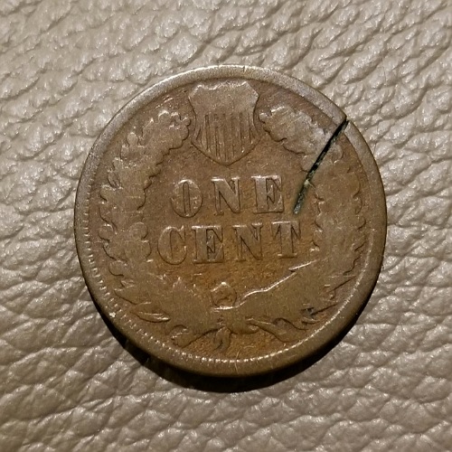 1875-Indian-Head-Cent-Possible-Struck-Thru-Retained-Wire.-$20-Ebay-Pickup.