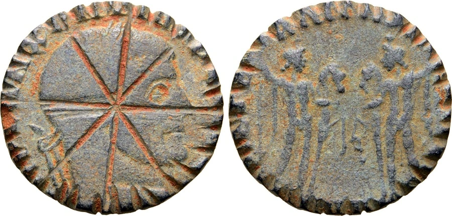 Bronze-Coins-Modified-Into-Weights-For-Gold-Coins