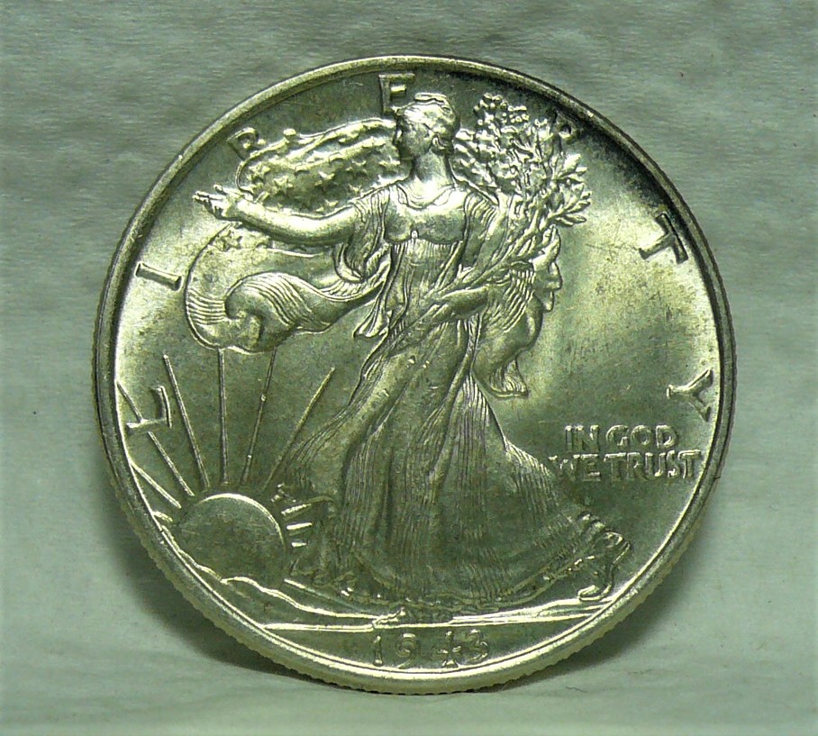 1943-P-Walking-Liberty-Half-Dollar-With-Faint-Toning---Thoughts-On-Grade!