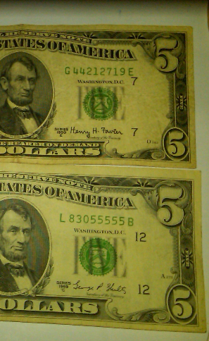 1969-$5-With-Number-L83055555B-1950-$5