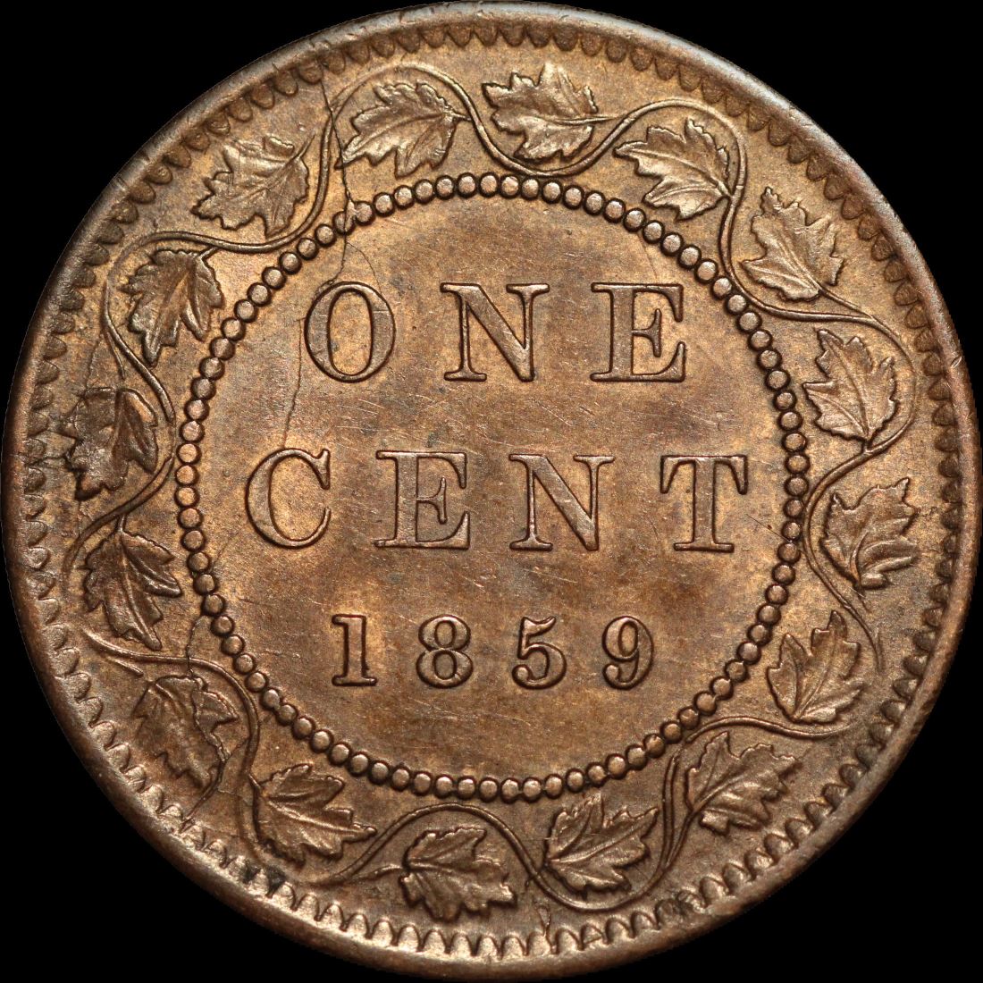 1859-Cent-With-Very-Nice-Rev.-D/C's