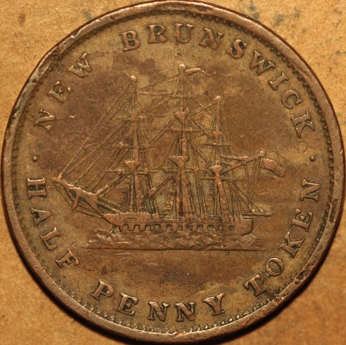 2-1843-New-Brunswick-Half-Penny-Tokens-For-Grade-And-Comments