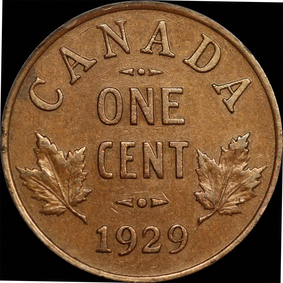 1929-Canada-Cent,-HI-Or-Lo-