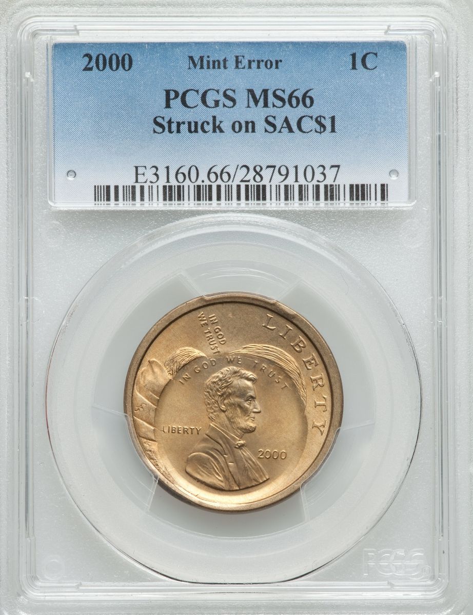 Mint-Error-2000-Lincoln-Cent-Struck-On-2000-VA-Quarter