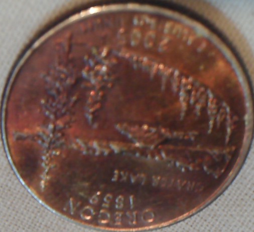 2005-Oregon-State-Quarter-Some-Type-Of-Toning-Or-Something-Done-By-Heat?