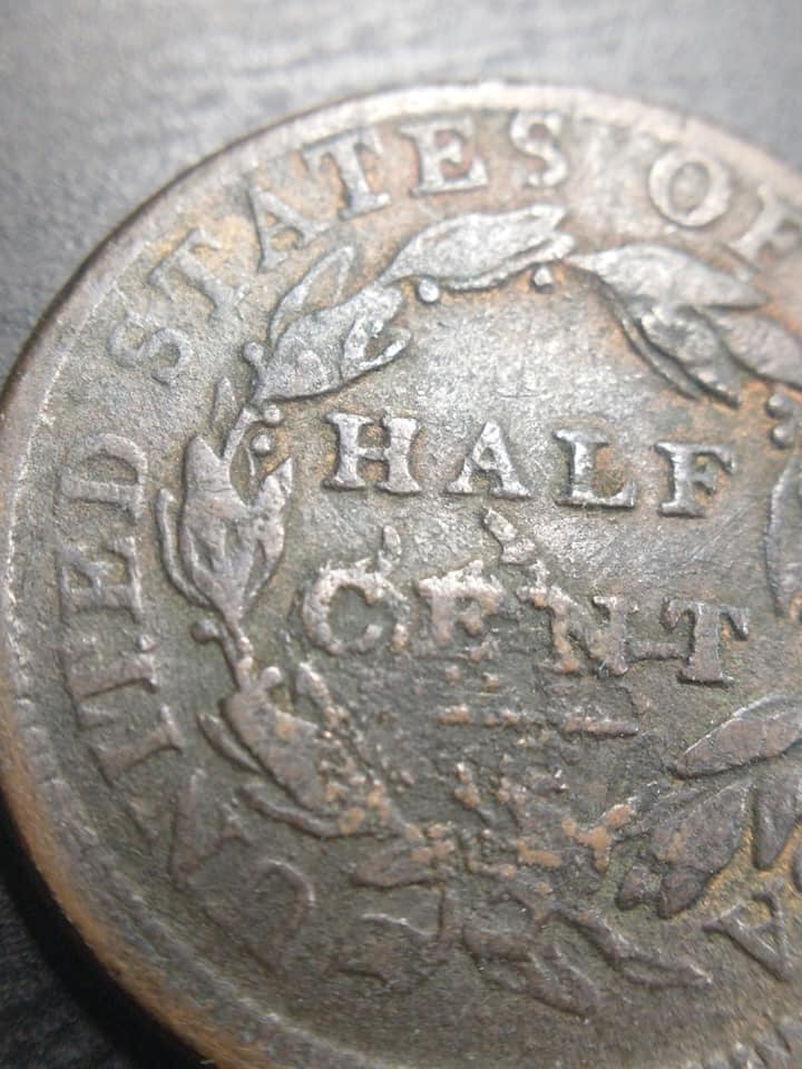 1809/Inverted-9-Half-Cent:-Damage-Or-Multi-Struck?-Or-Both?