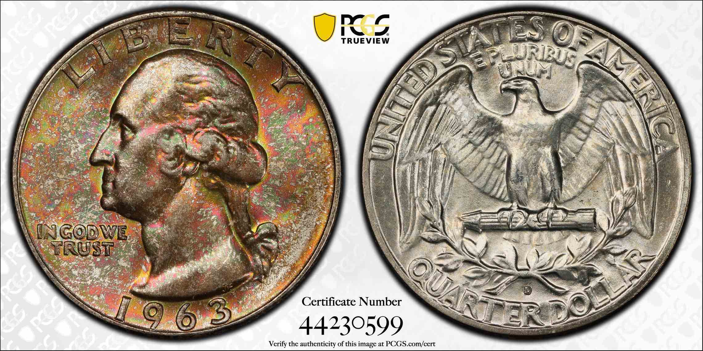 A-Nicely-Toned-1963-D-Washington-Quarter