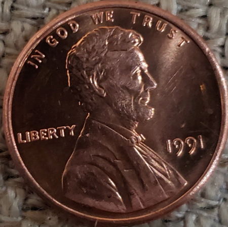 1991-Lincoln-Cent-W/-Multiple-Errors?