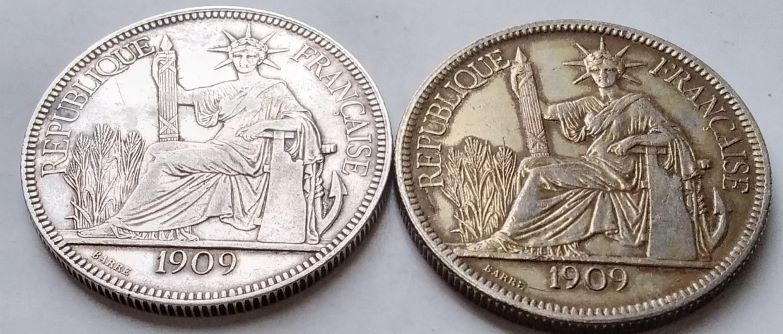 1909-French-Indo-China-Piastre.-Probably-A-Contemporary-Fake-Or-Was-It-A-Fraud-From-The-Mint?
