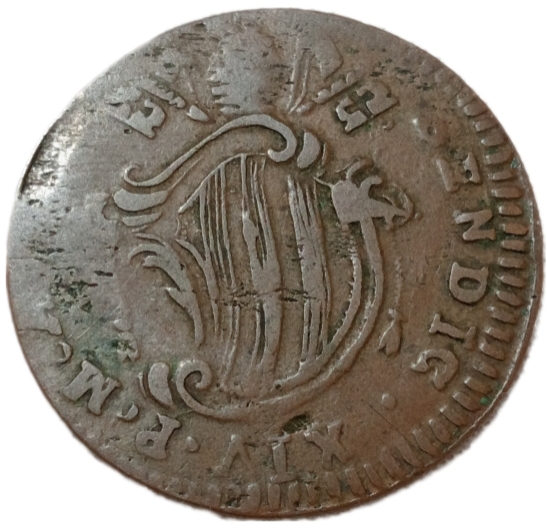 Italy-Papal-States-Benedict-Xiv-Possible-Baiocco-/-Half-Baiocco-Mule-Coin?