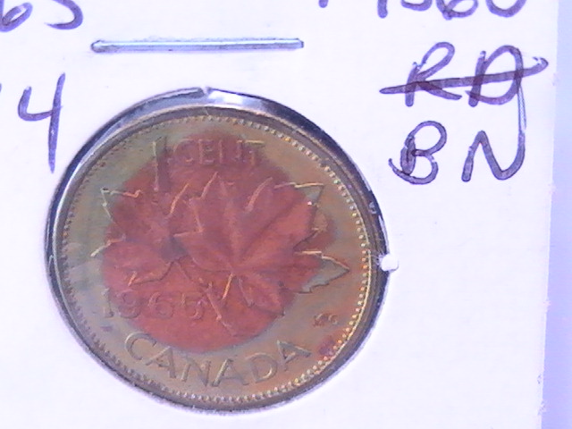 1965-Canadian-Penny-Of-Two-Colors