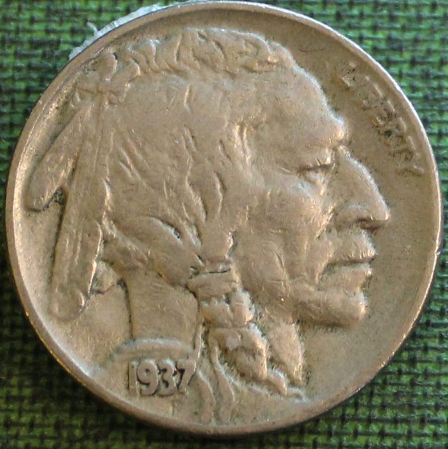 1937-Buffalo-Nickel-With-Part-Of-Horn?