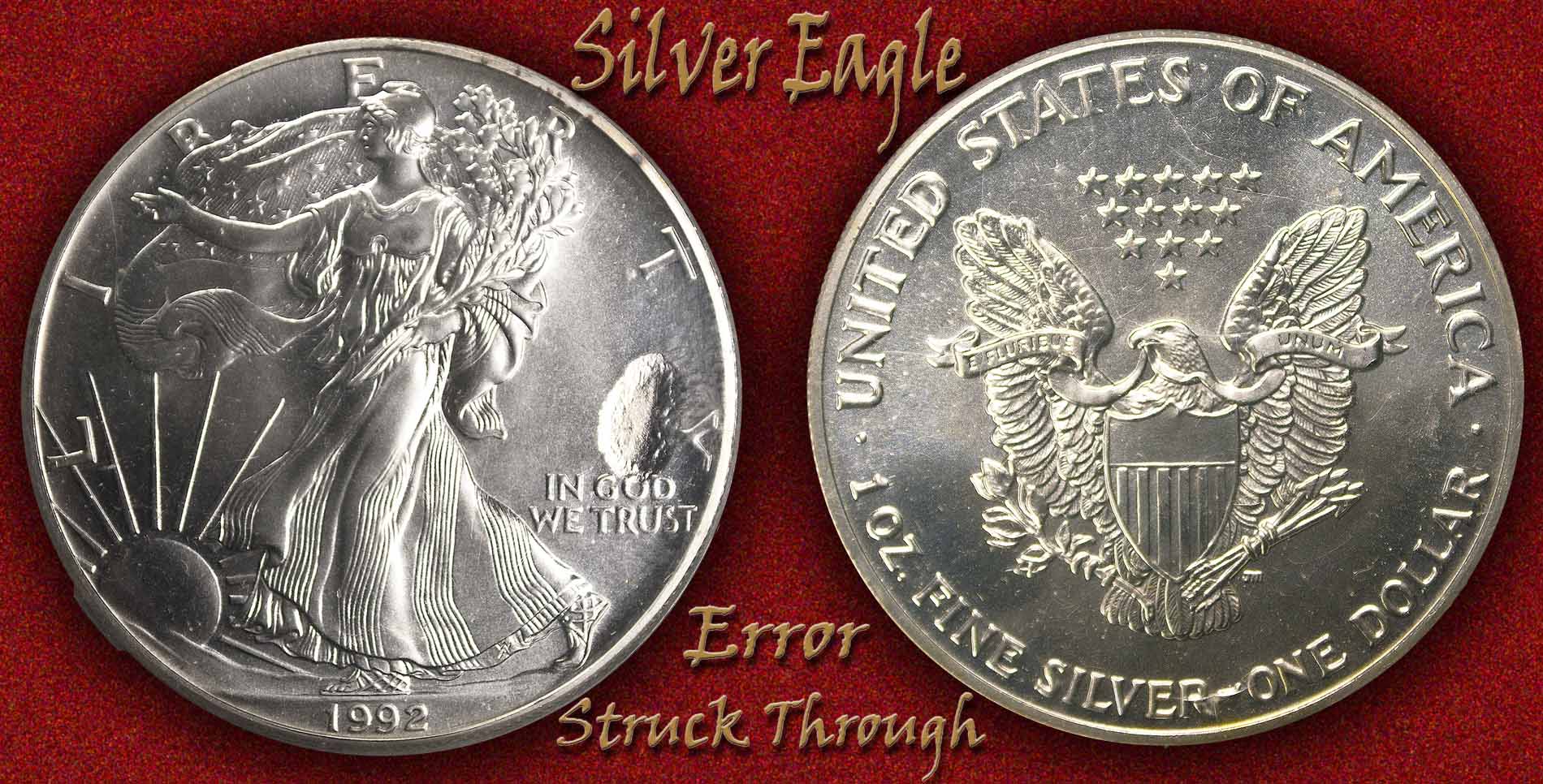 1992-Silver-Eagle-Error-Struck-Through-With-Lots-Of-Toning