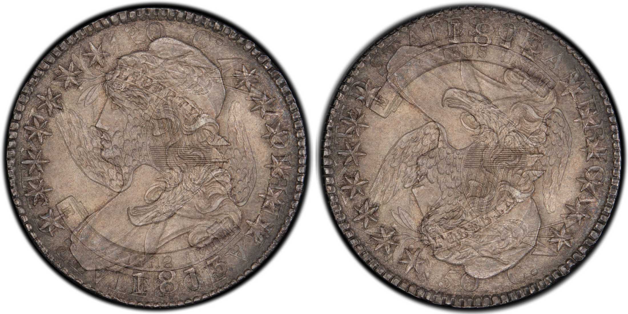 Capped-Bust-Half-Dollar-With-Strange-Die-Mark.-What-May-Have-Caused-This?