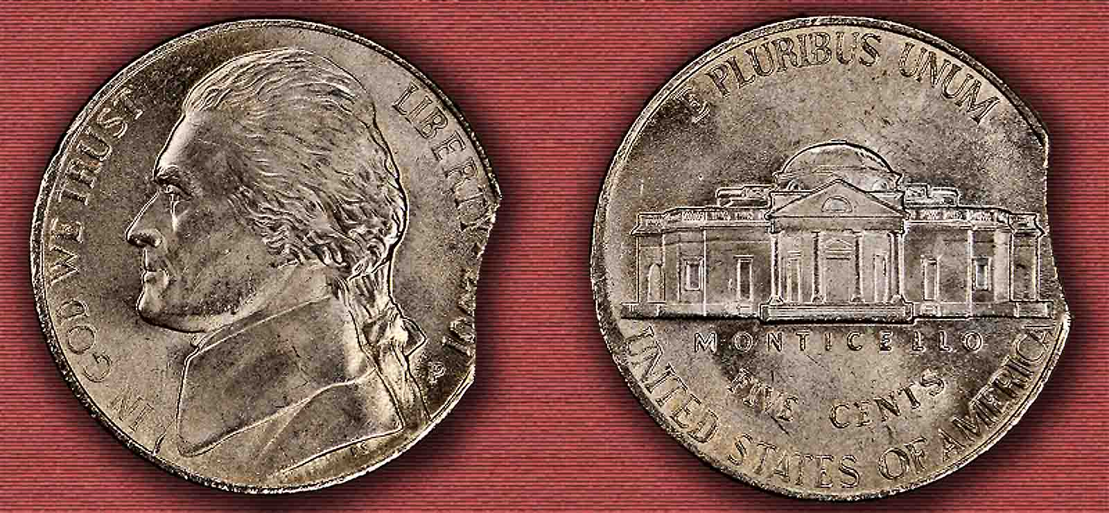 2001-P-Jefferson-Nickel-4%-Clipped-Planchet-Huge-Blakesley-Effect