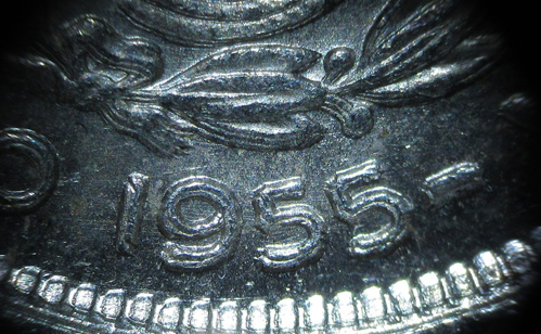 New-Find---Guatemala-1955--5-Cent.-Silver-Sharp-B.unc.-Double-Die