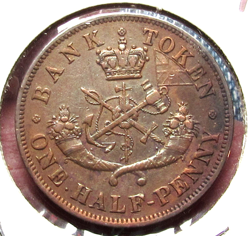 Need-Info-On-Pc-5-D,-Bank-Of-Upper-Canada-1857-Half-Penny.-Please-Look.