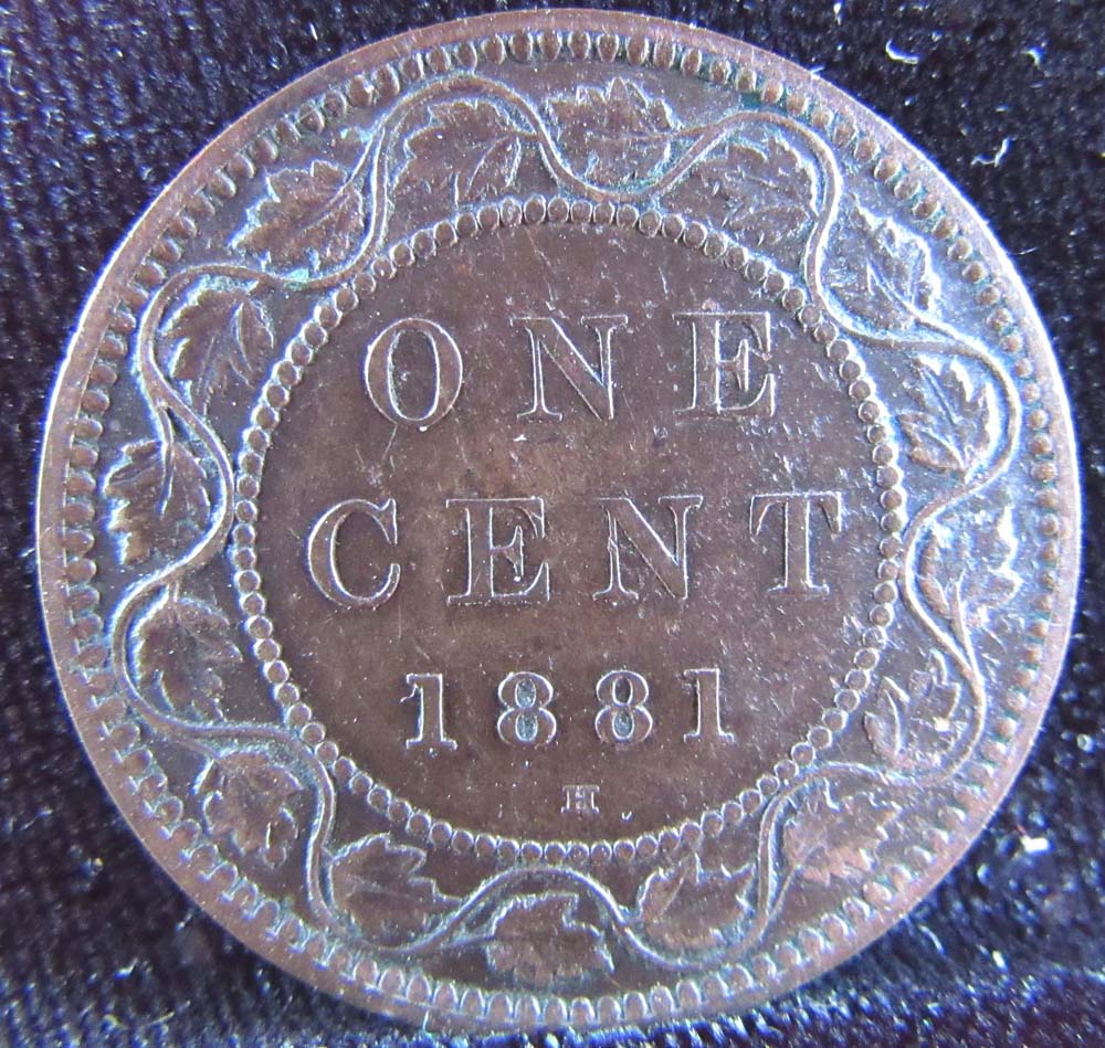 1881-H-Cent-With-Most-Of-The-Obverse-Letters-Triple-Repunched.-Easy-To-See.