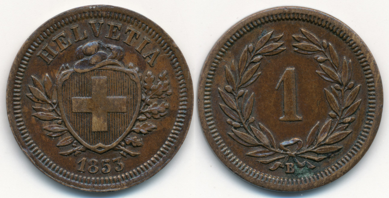 1853-Swiss-Rappen,-Thin-Or-Thick-Cross-?