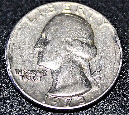 1973-Philadelphia/No-Mint-Mark-Quarter-With-Bow-Tie-Clips