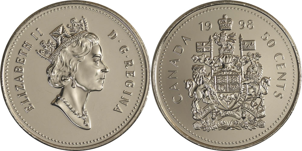 1998 Elizabeth II Fifty Cents - Half Dollar 1998 Elizabeth II Fifty Cents - Half Dollar