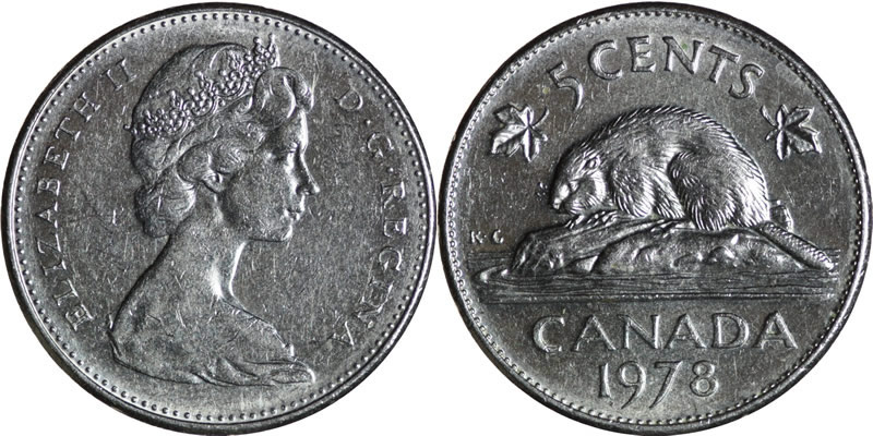 1978 Elizabeth II Five Cent - Nickel 1978 Elizabeth II Five Cent - Nickel