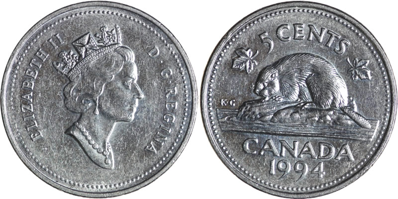 1994 Elizabeth II Five Cent - Nickel 