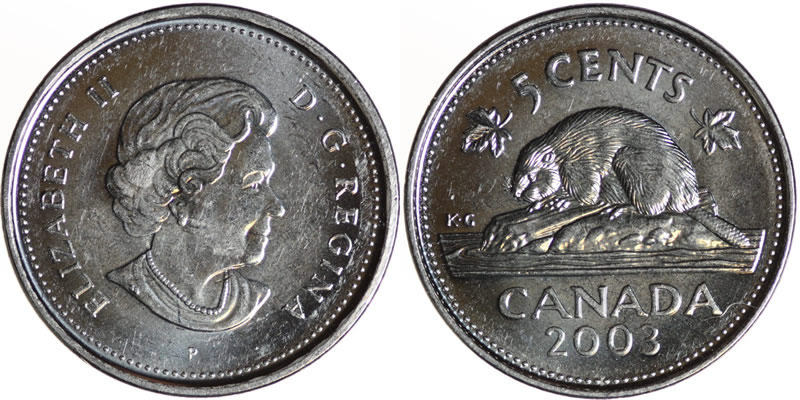 2003P Elizabeth II Five Cent - Nickel 2003P Elizabeth II Five Cent - Nickel