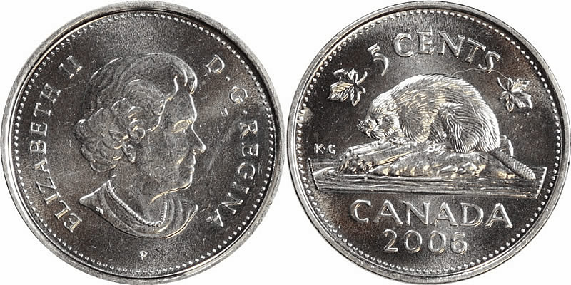 2006P Elizabeth II Five Cent - Nickel 2006P Elizabeth II Five Cent - Nickel