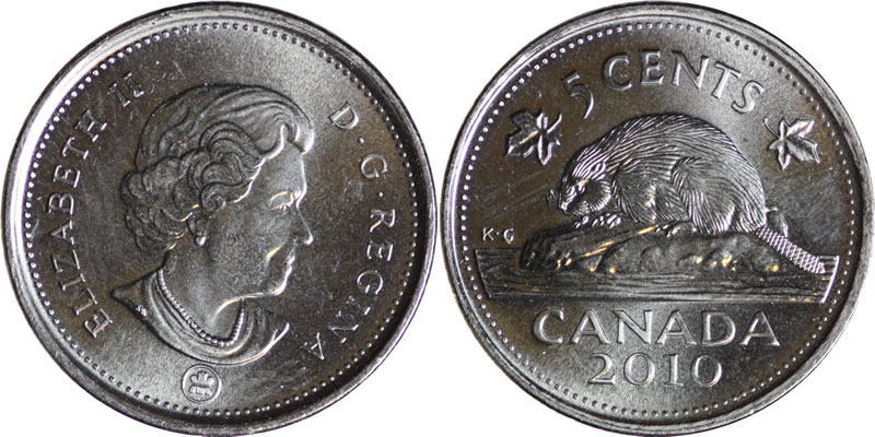2010 Elizabeth II Five Cent - Nickel 