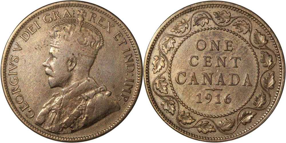 1916 George V Large Cent 1916 George V Large Cent
