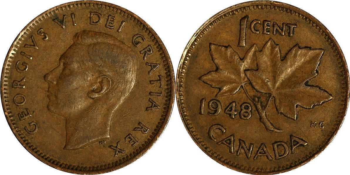 1948 George VI Small Cent 1948 George VI Small Cent