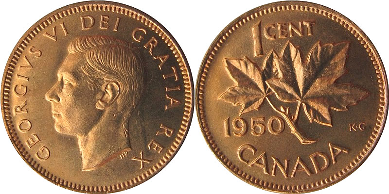 George VI Small Cent 1950 George VI Small Cent 1950
