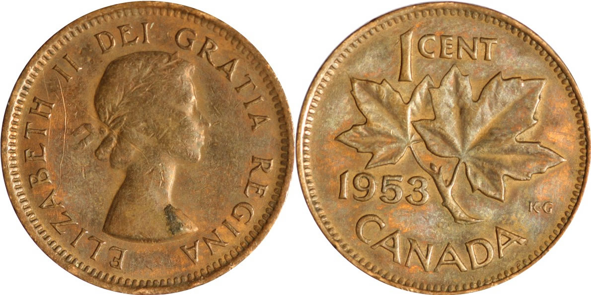 1953 Elizabeth II Small Cent 1953 Elizabeth II Small Cent