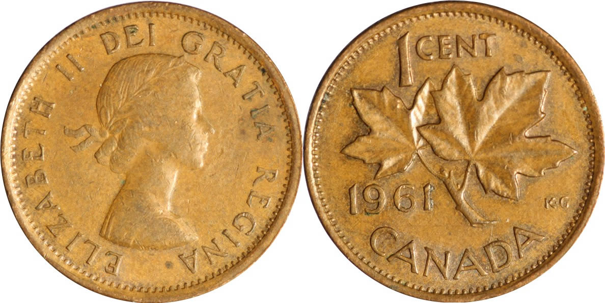1961 Elizabeth II Small Cent 1961 Elizabeth II Small Cent