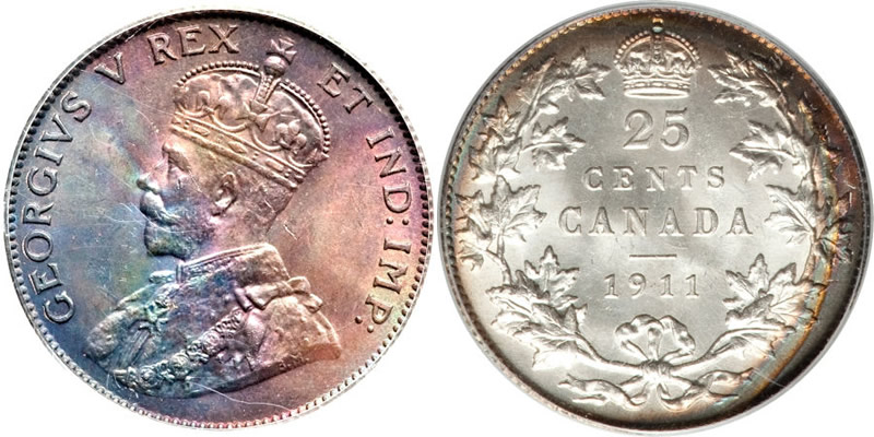  George V Twenty Five Cent - Quarter 1911 