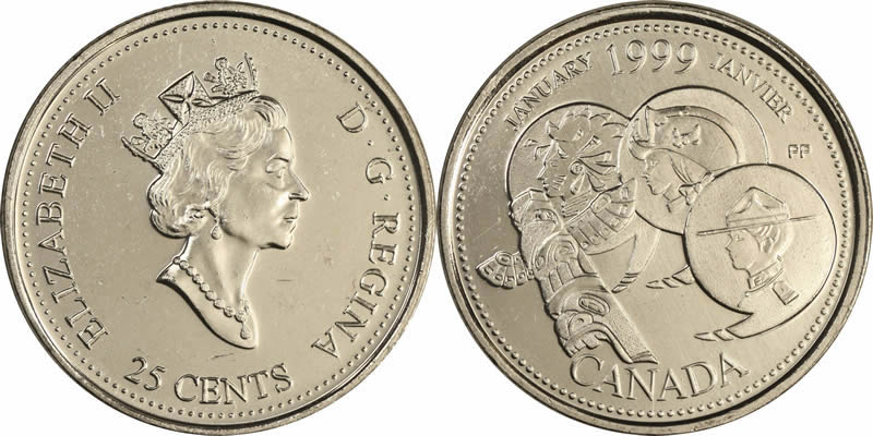 1999 A Country Unfolds (January) Elizabeth II Twenty Five Cent - Quarter 1999 A Country Unfolds (January) Elizabeth II Twenty Five Cent - Quarter