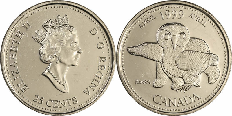 1999 Our Northern Heritage (April) Elizabeth II Twenty Five Cent - Quarter 