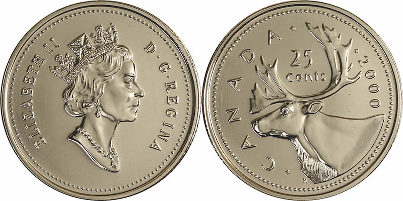 2000 Elizabeth II Twenty Five Cent - Quarter 2000 Elizabeth II Twenty Five Cent - Quarter