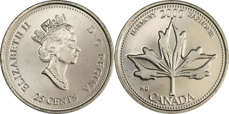 2000 Harmony (June) Elizabeth II Twenty Five Cent - Quarter 