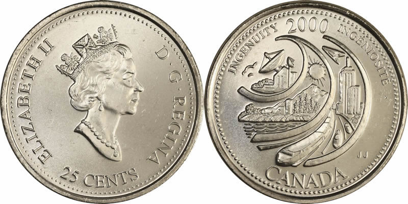 2000 Ingenuity (February) Elizabeth II Twenty Five Cent - Quarter 